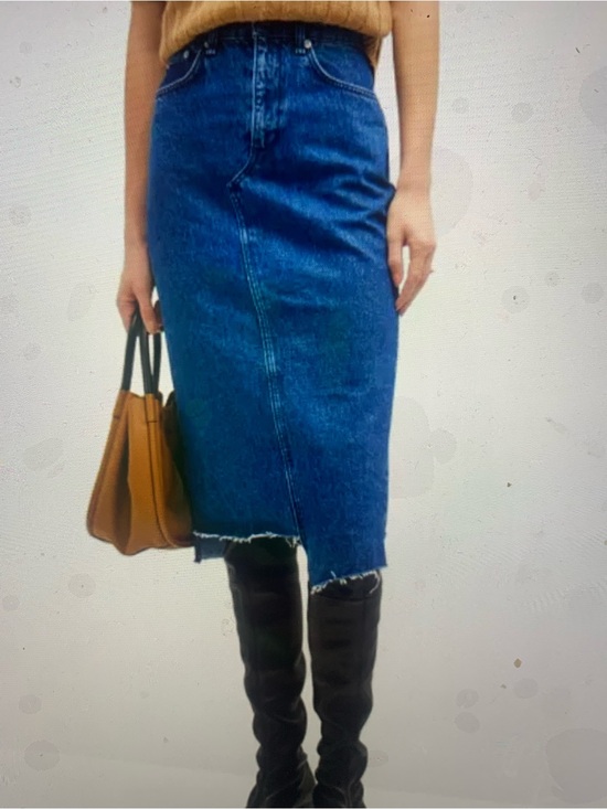 rag & bone Dresses & Skirts - rag & bone Dark Blue  Sukato  denim Skirt with Raw Hem